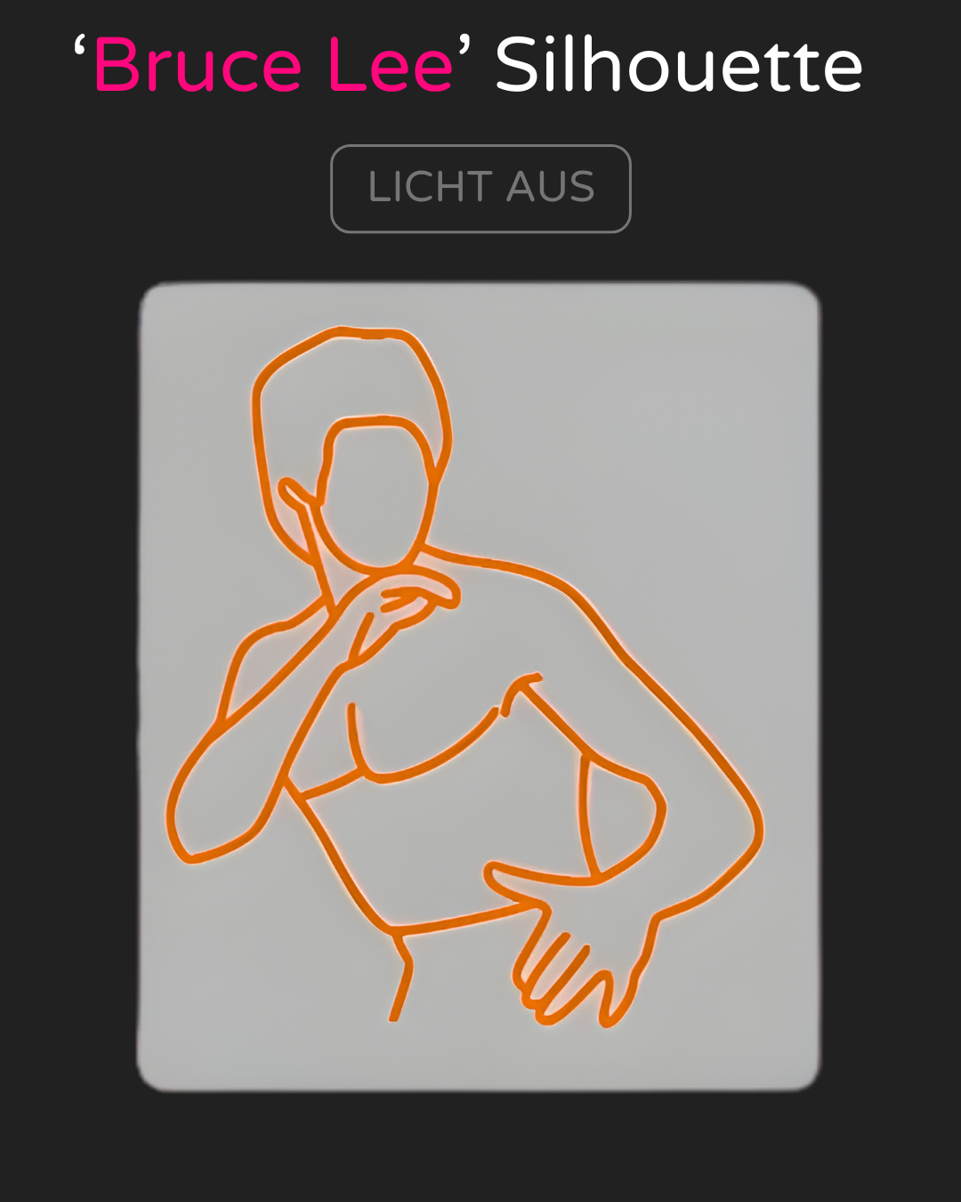 Individuelles LED-Neonschild BRUCE LEE Silhouette 