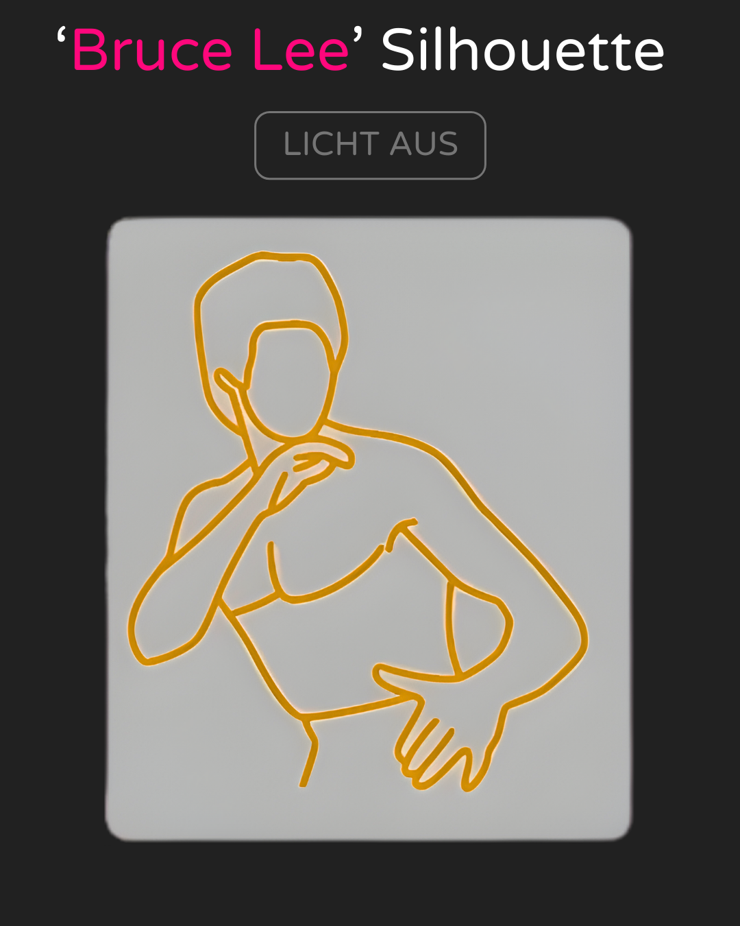 Individuelles LED-Neonschild BRUCE LEE Silhouette 
