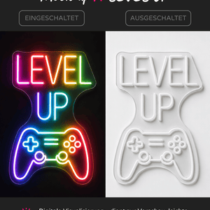 Individuelles LED-Neonschild 'LEVEL UP'