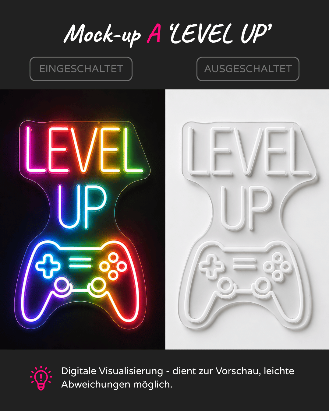 Individuelles LED-Neonschild 'LEVEL UP'