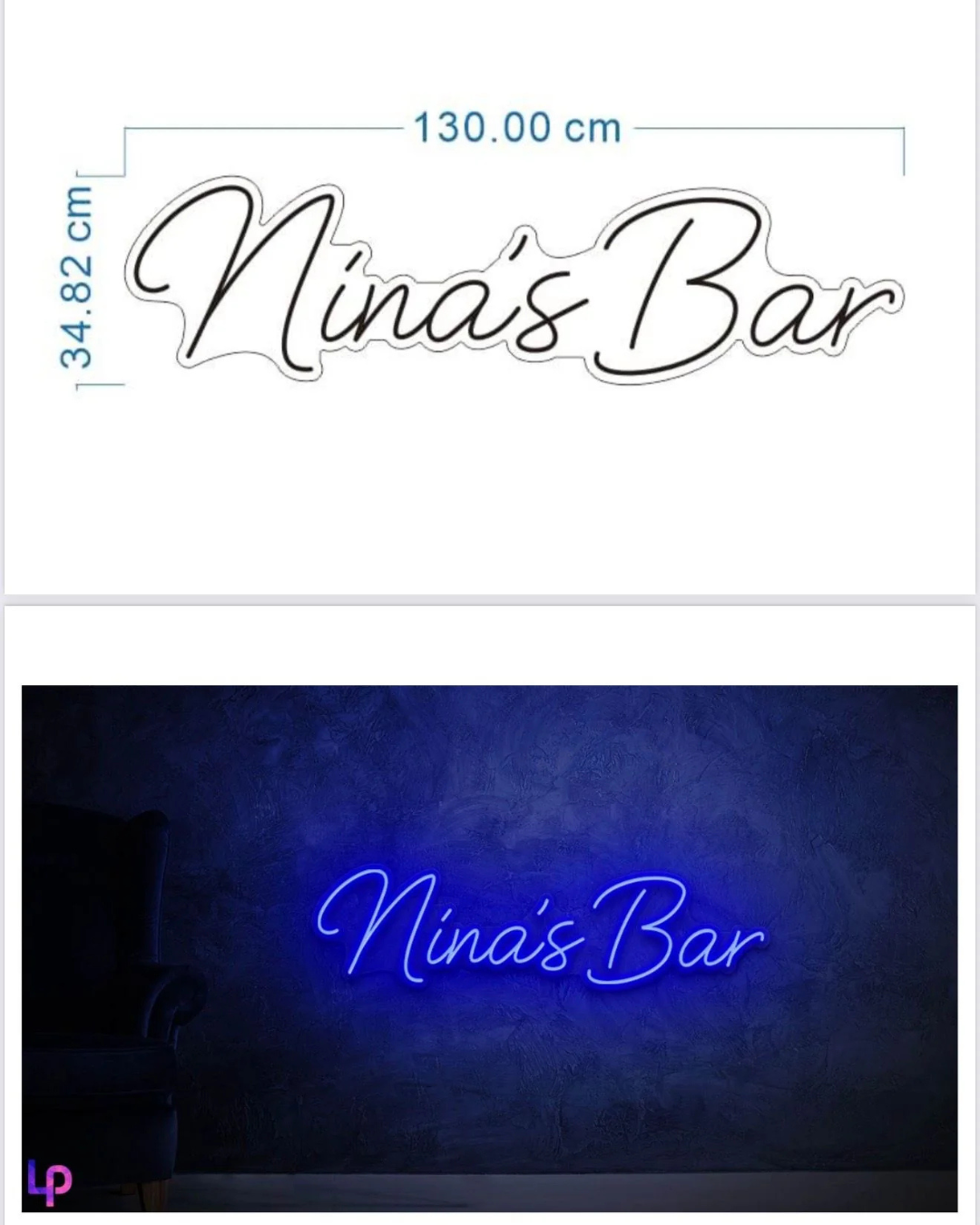 Individuelles LED Neonschild 'Nina's Bar' 