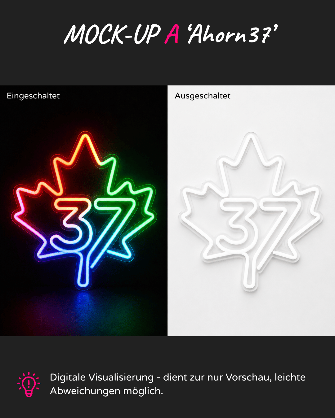 Individuelles LED-Neonschild 'Ahorn37'