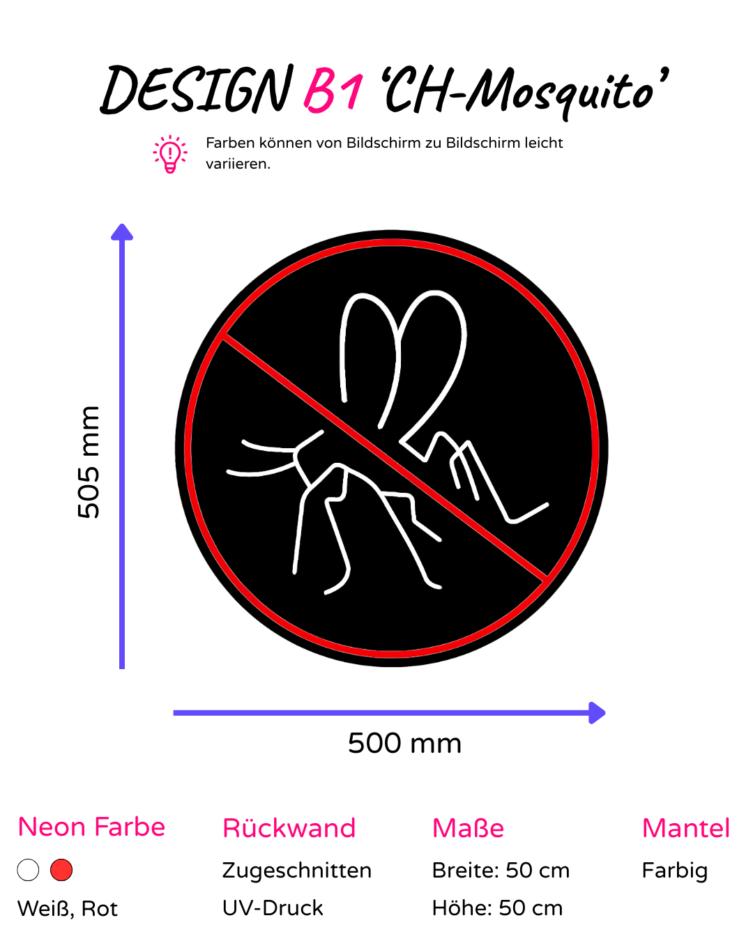 Individuelles LED-Neonschild 'Craghoppers Mosquito'