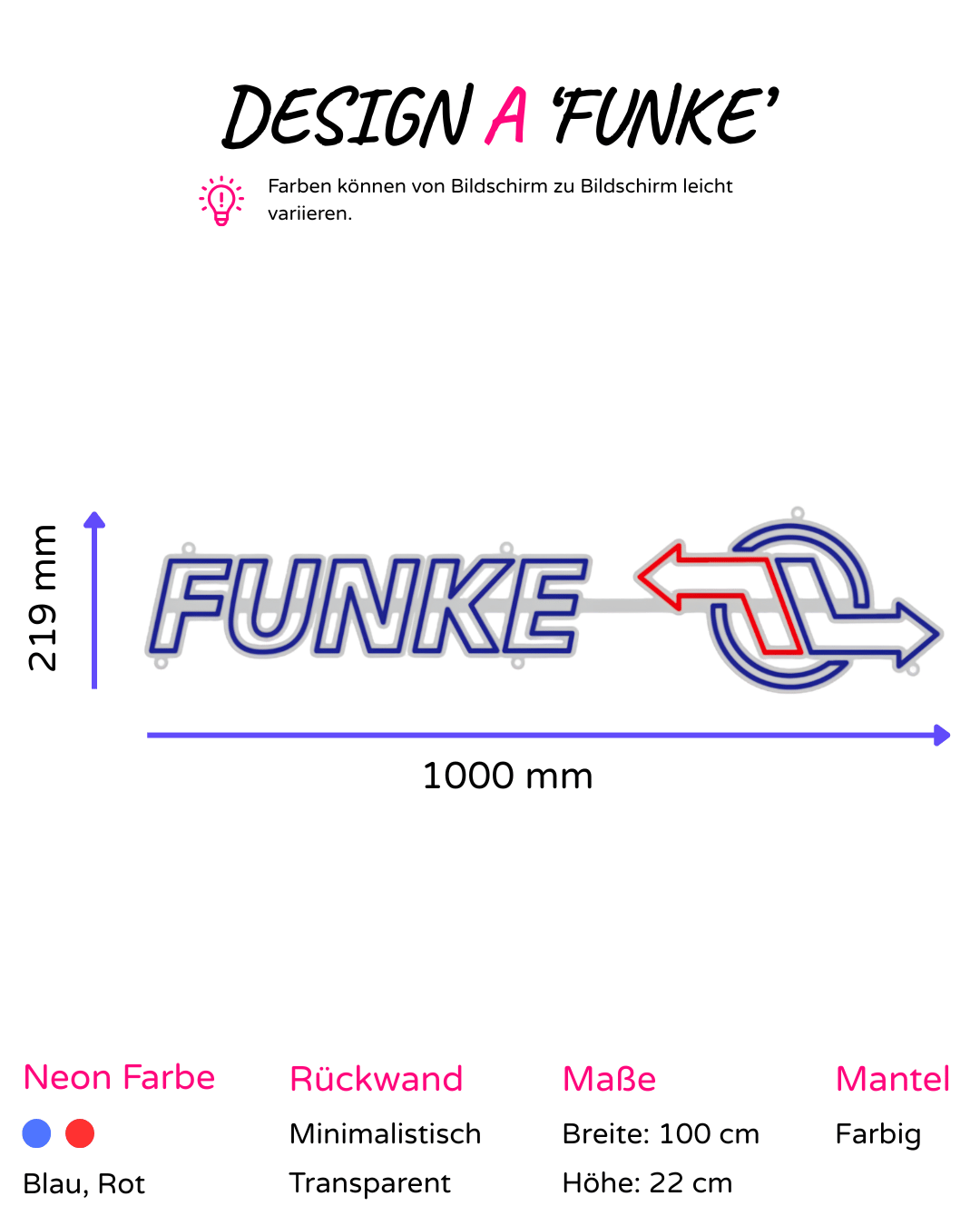 Individuelles LED-Neonschild 'FUNKE'