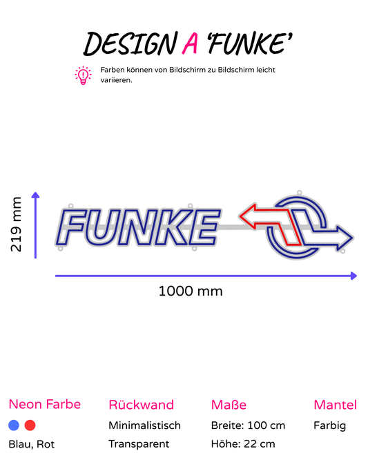 Individuelles LED-Neonschild 'FUNKE'