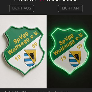 Individuelle LED-Neonschilder ‘Wolfsegg', 'Jahn Regensburg'