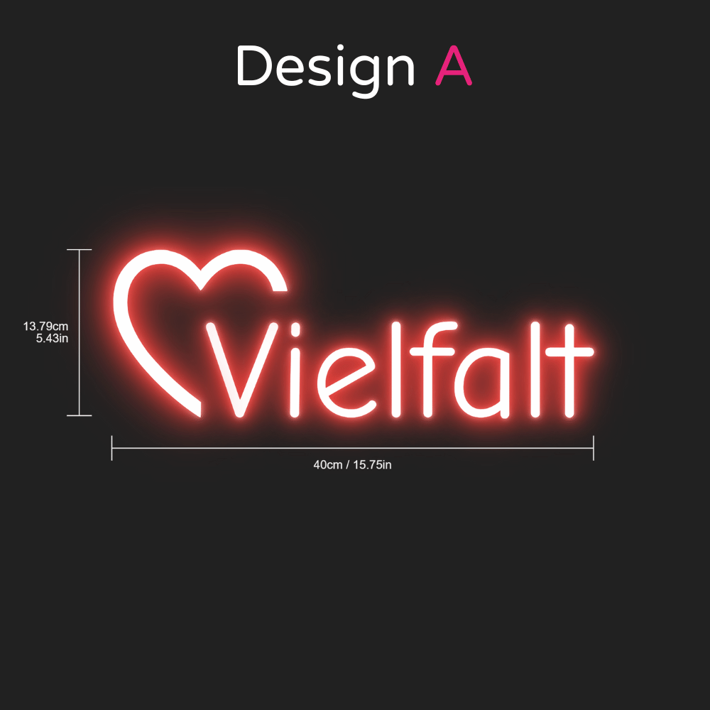 Individuelles LED-Neonschild: Vielfalt 