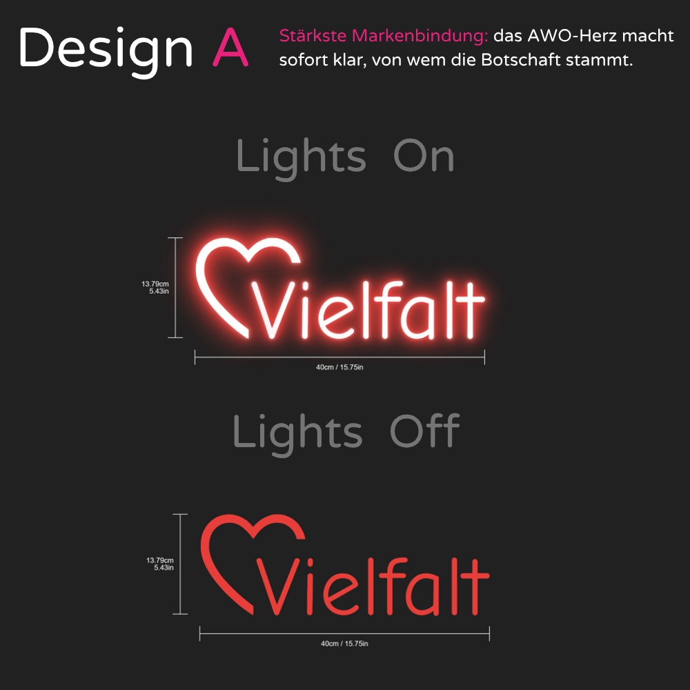 Individuelles LED-Neonschild: Vielfalt 