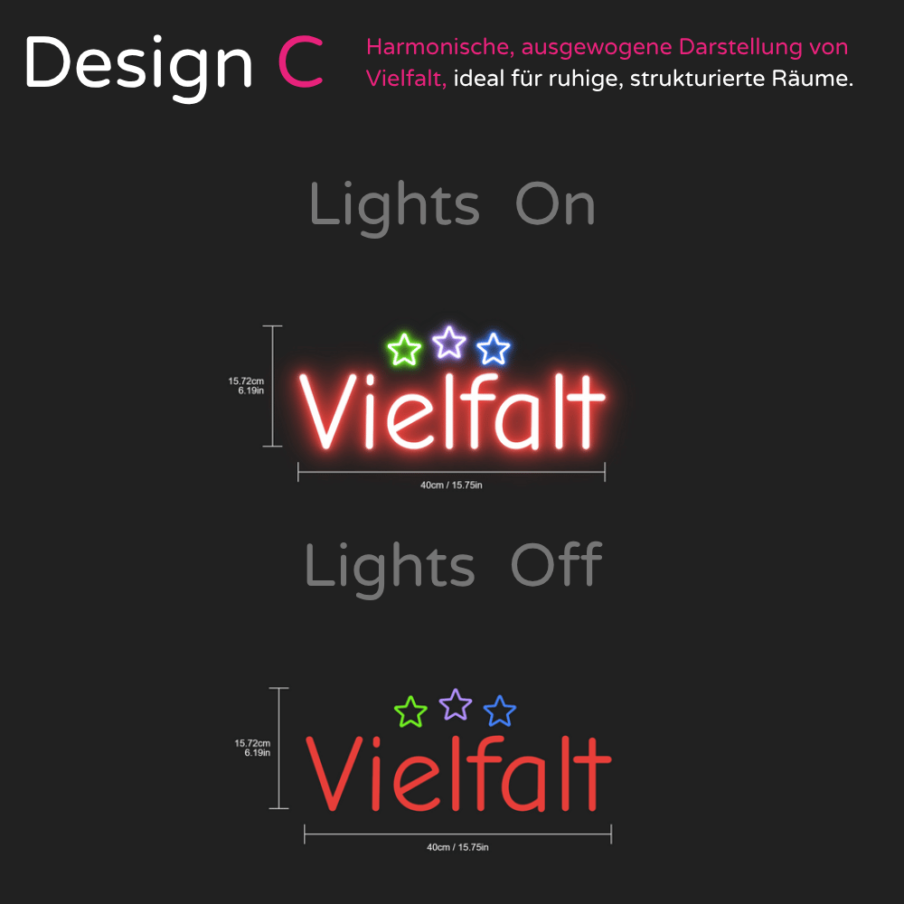Individuelles LED-Neonschild: Vielfalt 