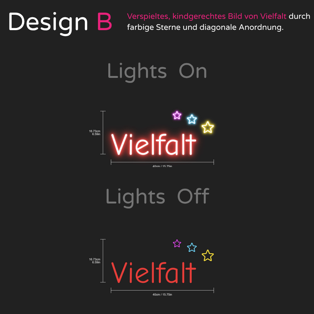 Individuelles LED-Neonschild: Vielfalt 