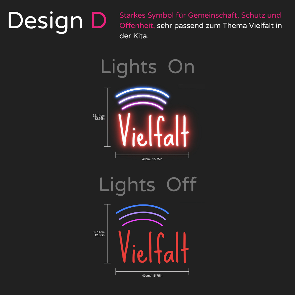 Individuelles LED-Neonschild: Vielfalt 