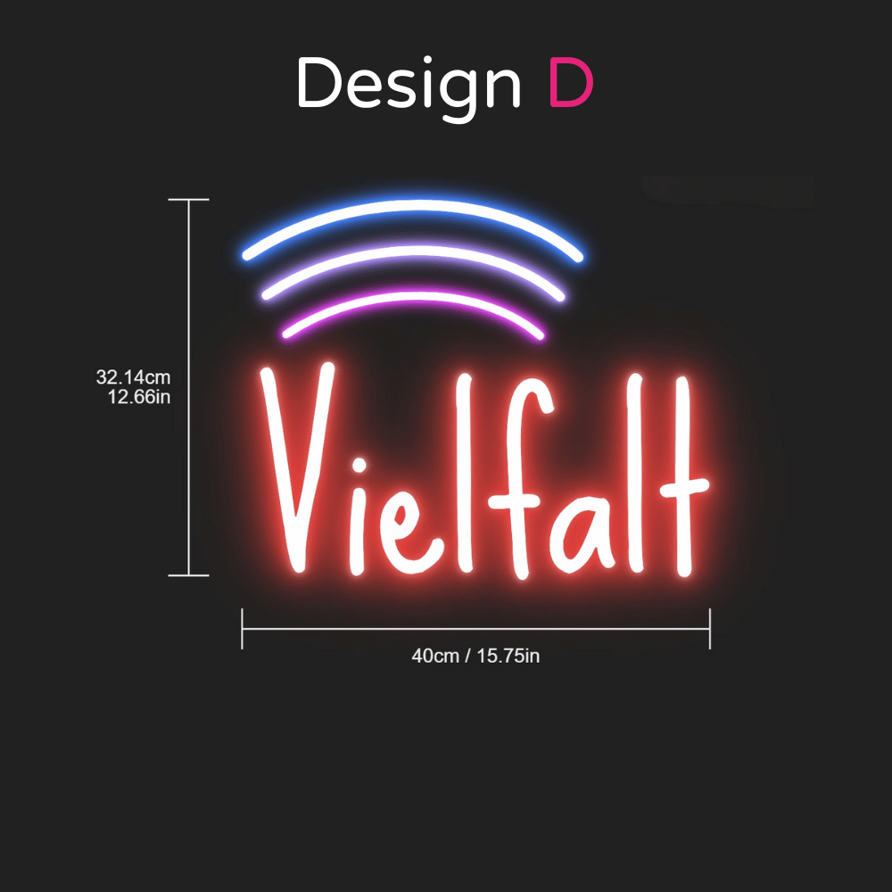 Individuelles LED-Neonschild: Vielfalt 