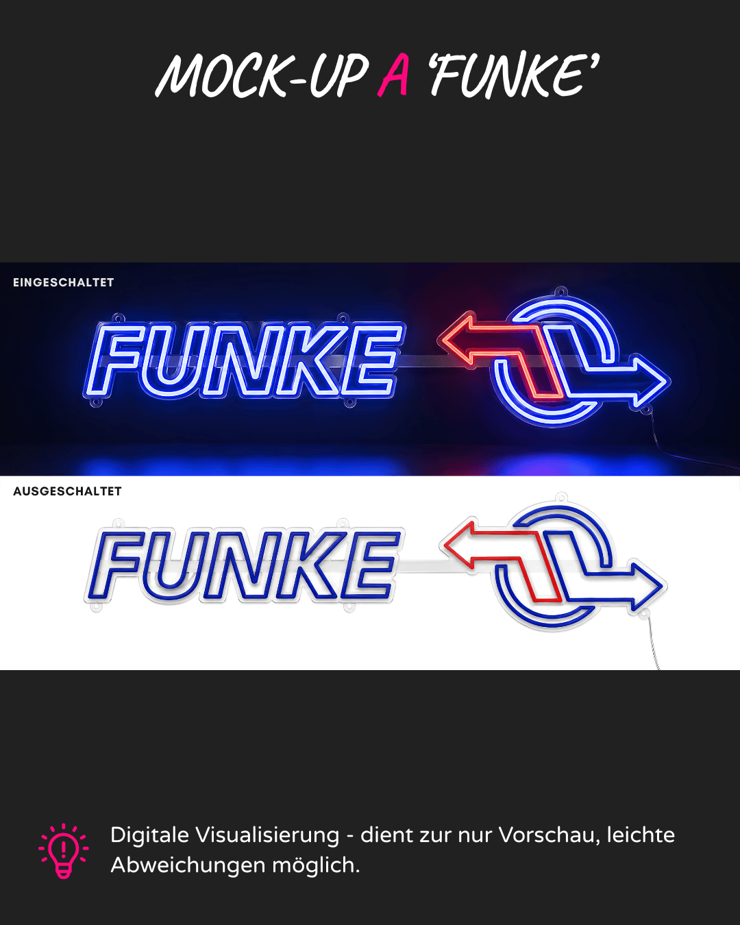 Individuelles LED-Neonschild 'FUNKE'
