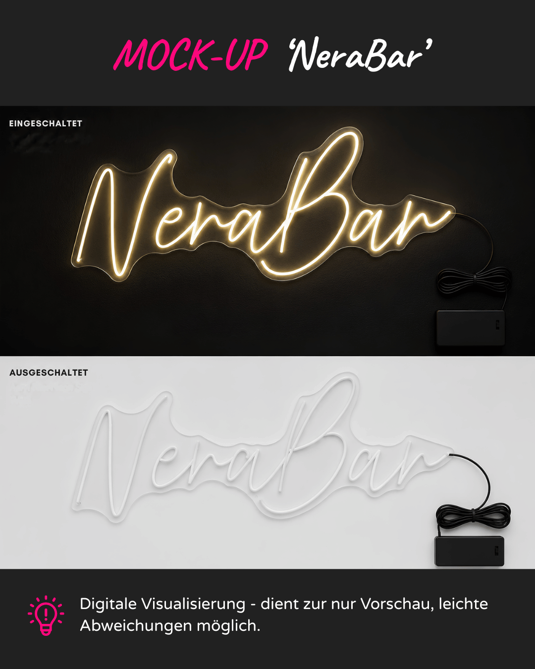 Individuelles LED-Neonschild 'NeraBar'