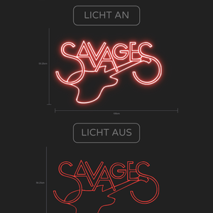 Individuelles LED-Neonschild 'SAVAGES' GUITAR LOGO 