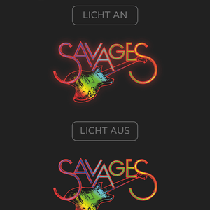 Individuelles LED-Neonschild 'SAVAGES' GUITAR LOGO 