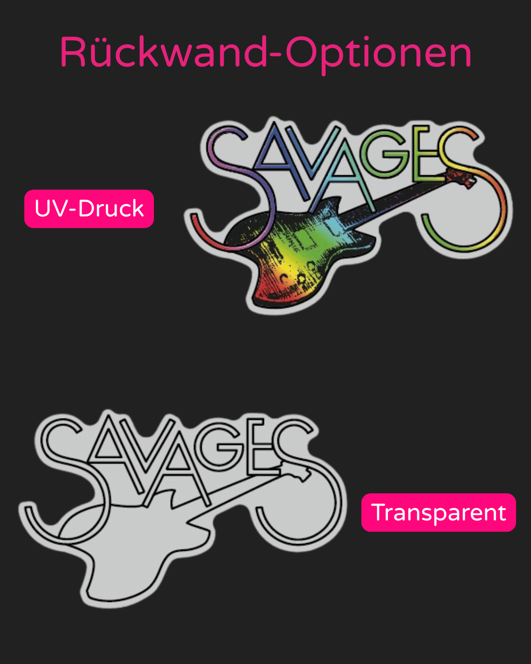 Individuelles LED-Neonschild 'SAVAGES' GUITAR LOGO 