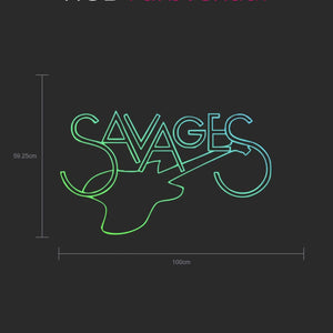 Individuelles LED-Neonschild 'SAVAGES' GUITAR LOGO
