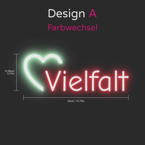 Individuelles LED-Neonschild: Vielfalt
